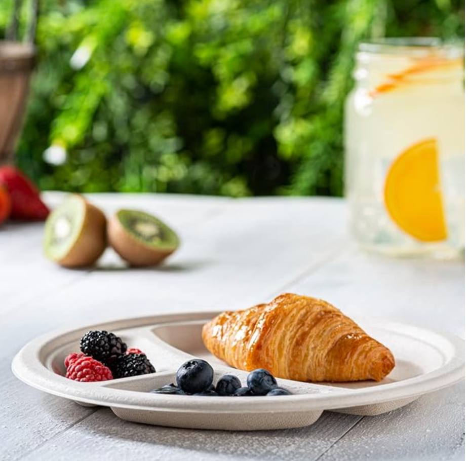 Eco fresh Biodegradable Plates - 3 compartments