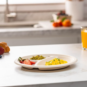 Eco fresh Biodegradable Plates - 3 compartments
