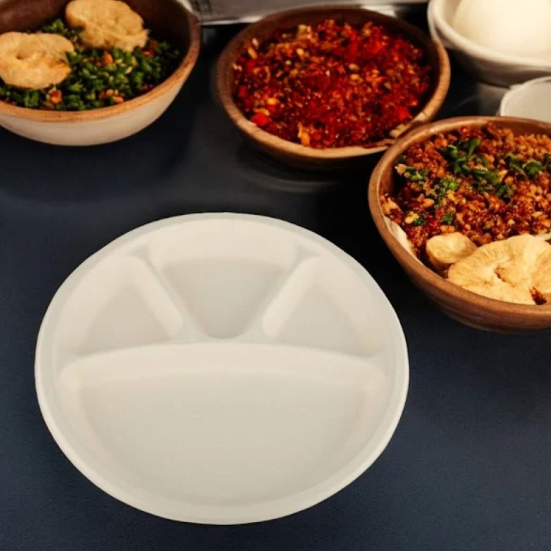 Eco fresh Biodegradable Plates - 4 compartments